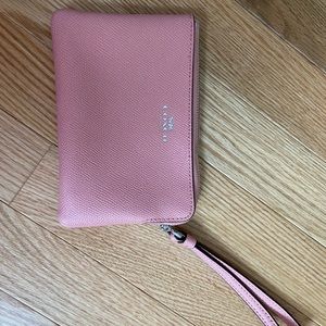 Pink coach wristlet